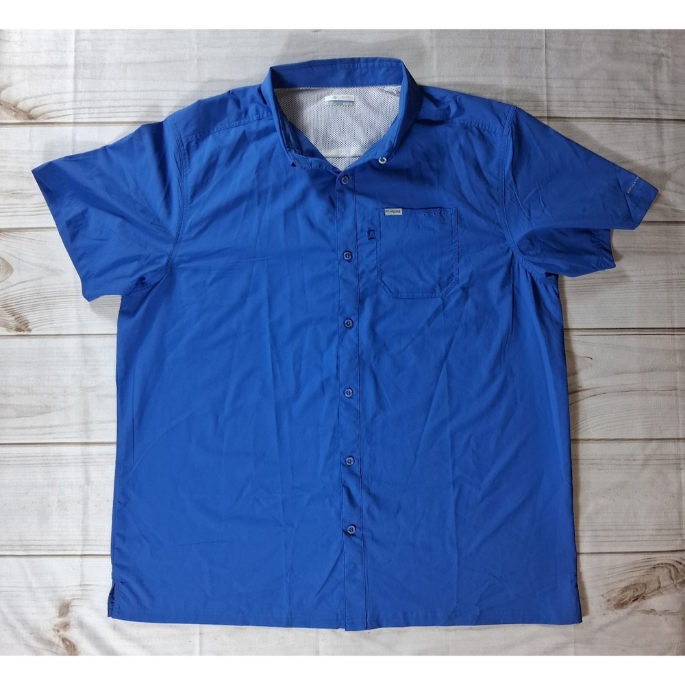 Columbia Mens 2XL Omni-Shade UPF Sun Protection Fishing Outdoor Button Shirt XXL
